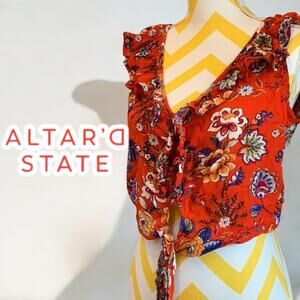 Altar’d State NWT Boho Top Floral Vacation Womens Size S‎ Small